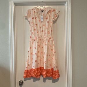 Ann Taylor - Orange Floral Dress, Small